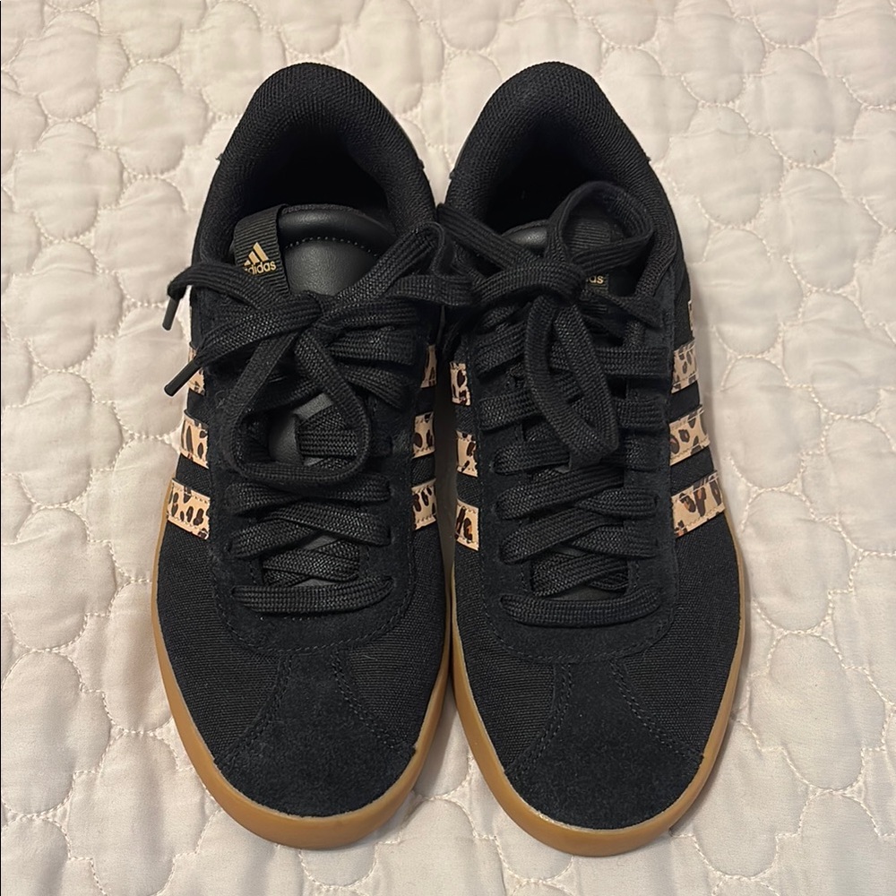 Adidas Black and Leopard Sneakers